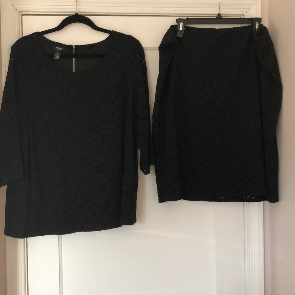 Alfani 2 piece black blouse and skirt (CAN BE SOLD SEPARATELY)
